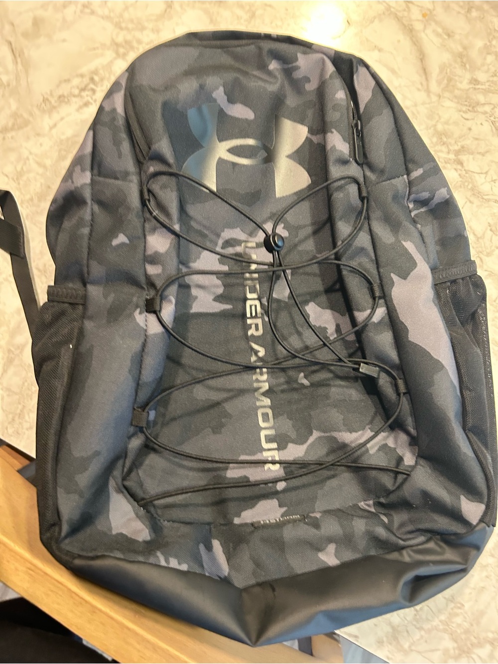 Under Armour Black & Gray Camo Kids Backpack